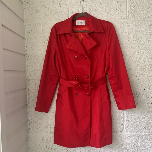 MaxMara Jackets & Blazers - MaxMara Red Trench Coat